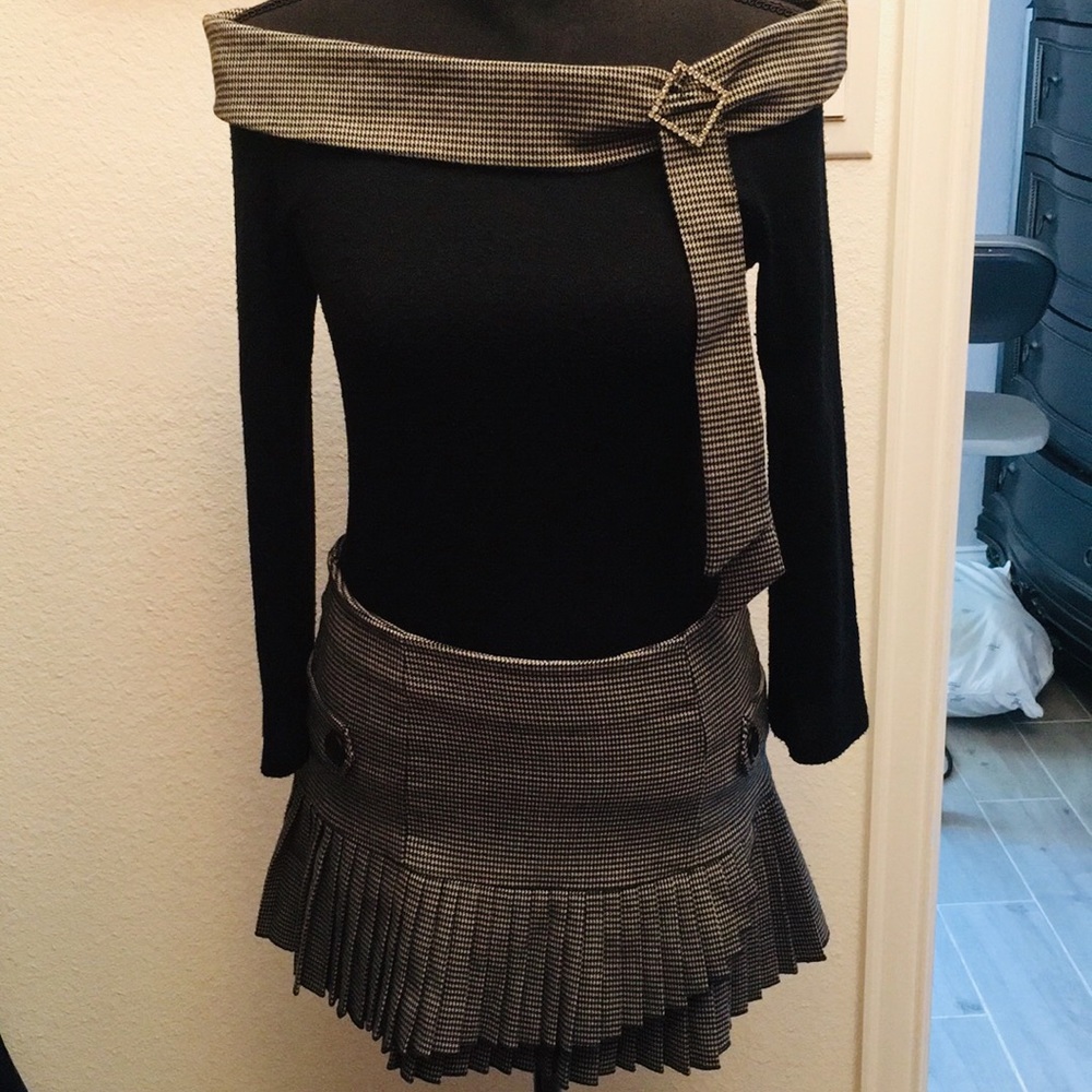 Vintage Forever21 Houndstooth Sweater/Skirt Set